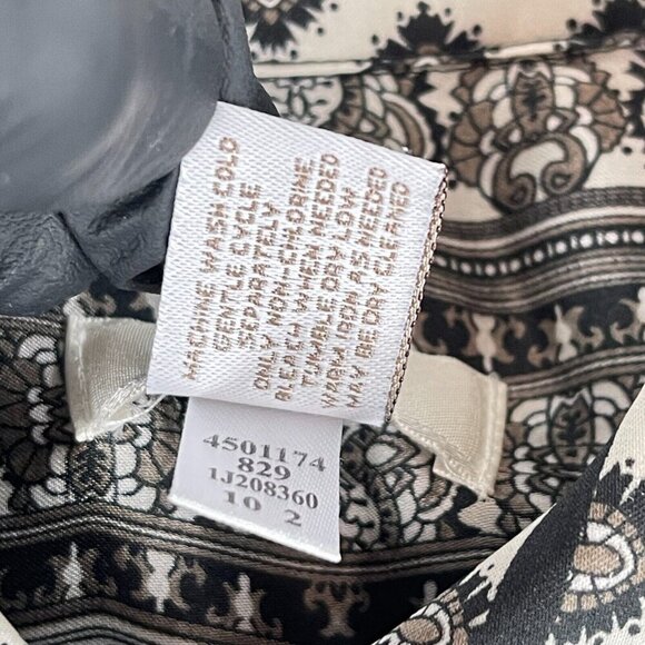 Chico's White Geometric Print Button-Up Shirt Womens Long Sleeve Size Medium - Picture 12 of 16